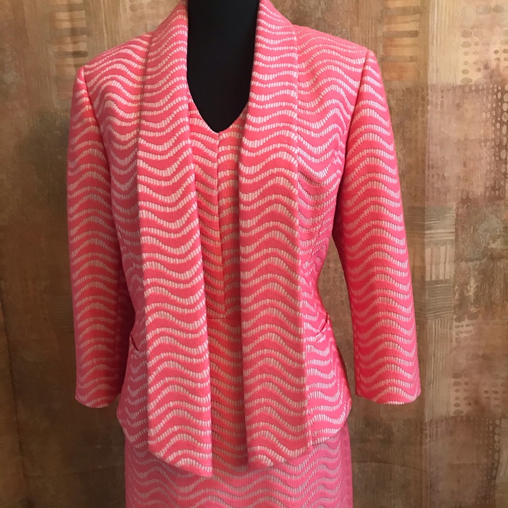 Albert Nipon Textured Novelty Dress Suit